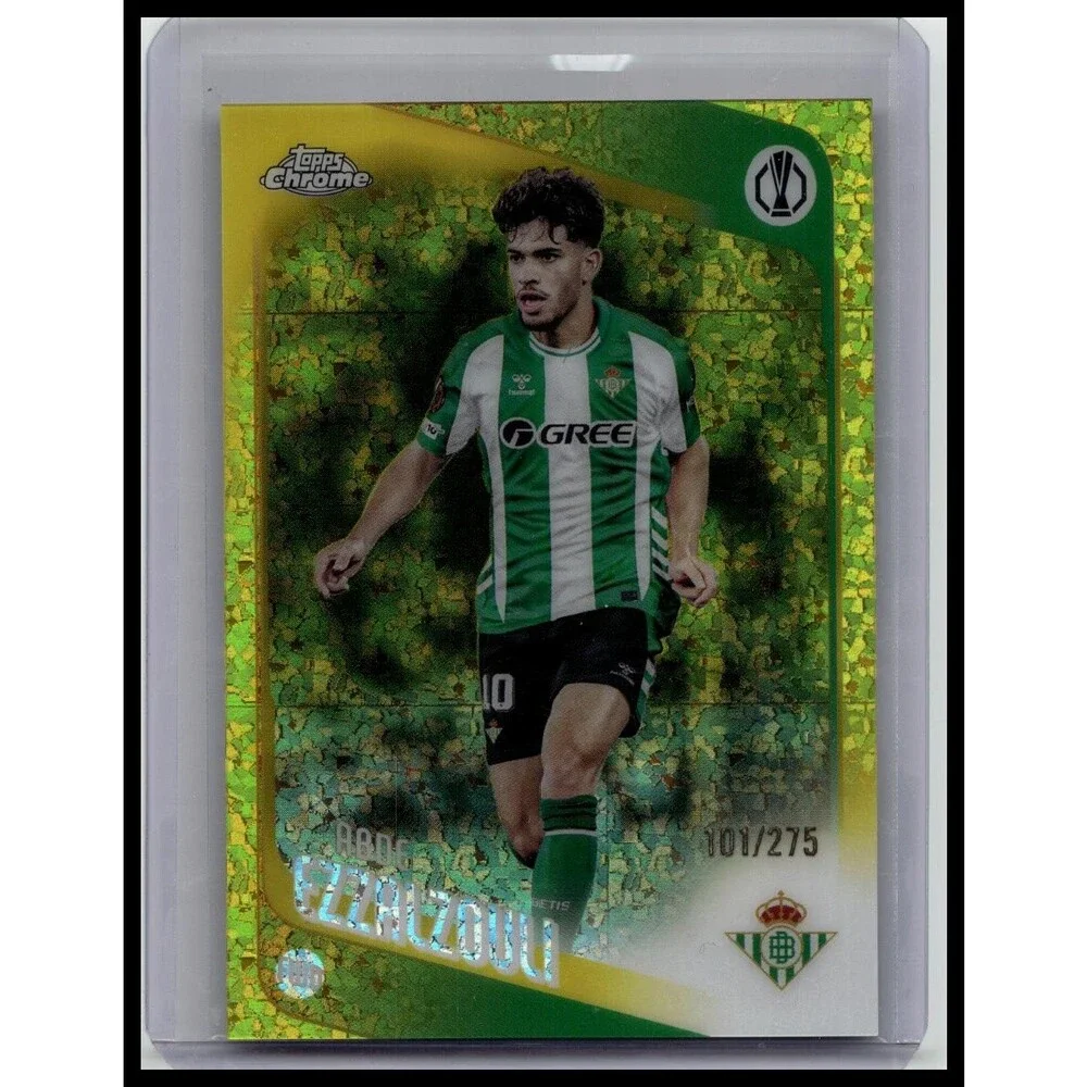 2025-26 Topps Chrome UEFA Abde Ezzalzouli #149 Betis Yellow Mini-Diamonds #/275